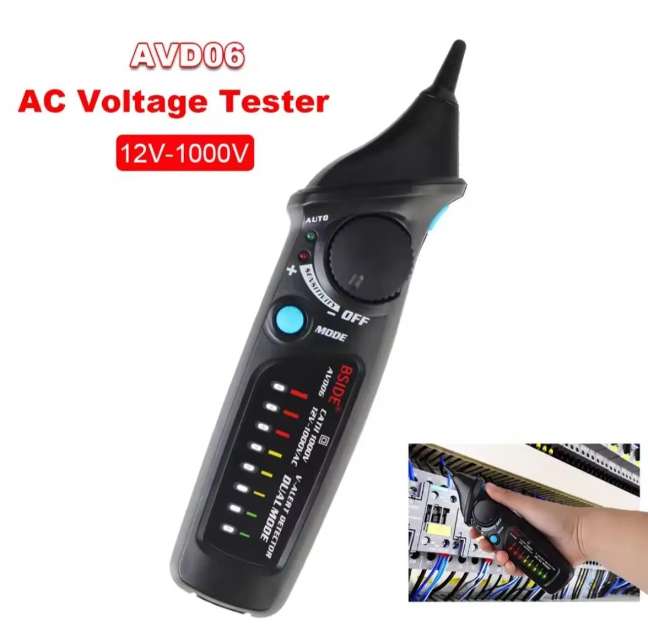 Testador de Tensão AC AVD06 BSIDE - 12V-1000V