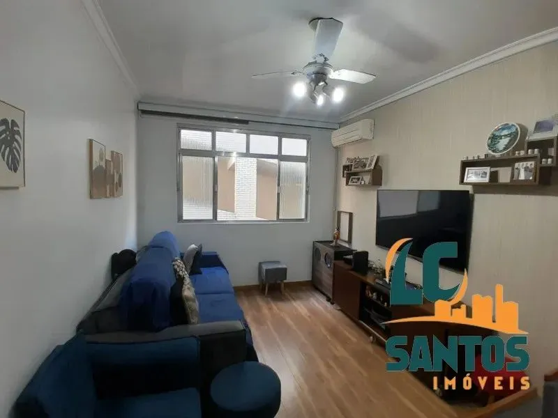 Embaré, Santos Apto 2 dorms. com ar, armários, vaga e janelas antirruído. Quadra da praia,