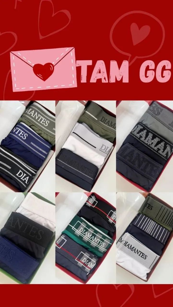 Kit Cuecas Diamantes - Tamanho M,G e GG - Foto 2