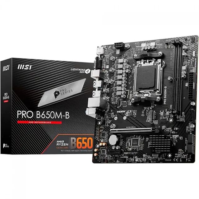 Placa Mãe MSI PRO B650M-B, AMD AM5, mATX, DDR5, Nova, Lacrada 