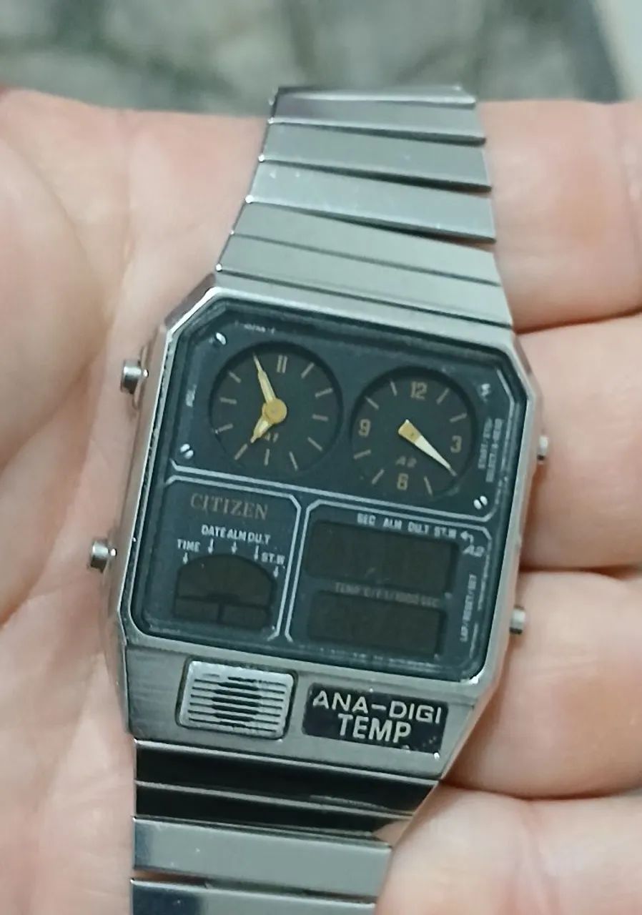 Relógio antigo original CITIZEN ANADIGI TEMPERATURA JAPAN ANOS 70