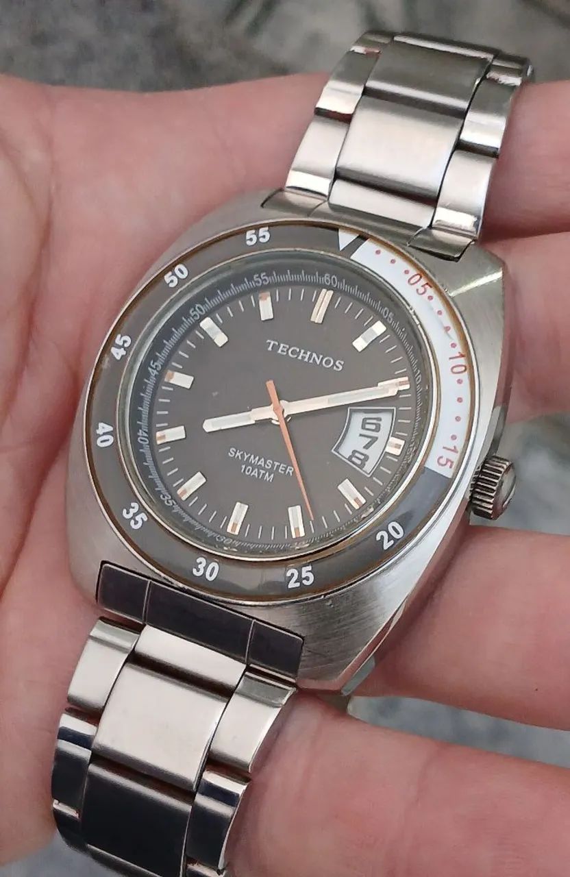 Relógio antigo Technos Skymaster , raro exemplar de coleção muito bonito - Foto 5