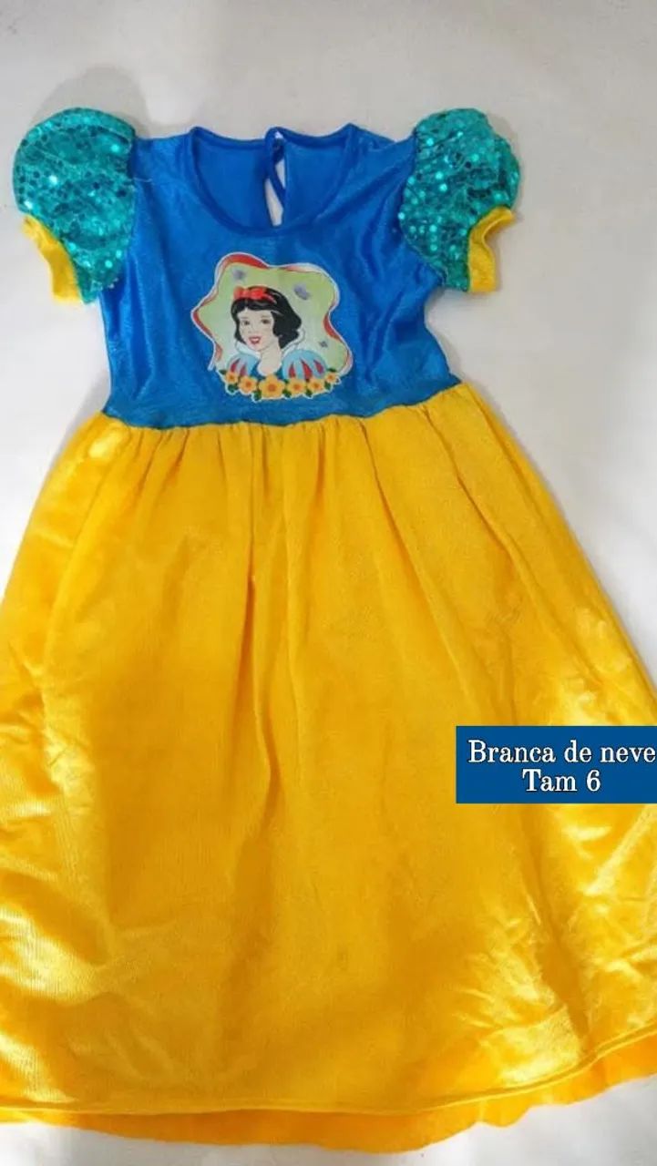 Vestido fantasia Branca de Neve tamanho 6 - Foto 2