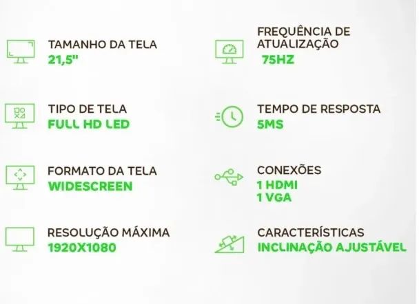 MONITOR 21,5? 5Ms 75Hz M215HQ HDMI VGA (MARCA DE USO) 64739263865219124