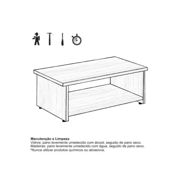 Mesa De Centro Para Recepção Escritório Design Moderno Marsala Sofisticado 21429 - Foto 4