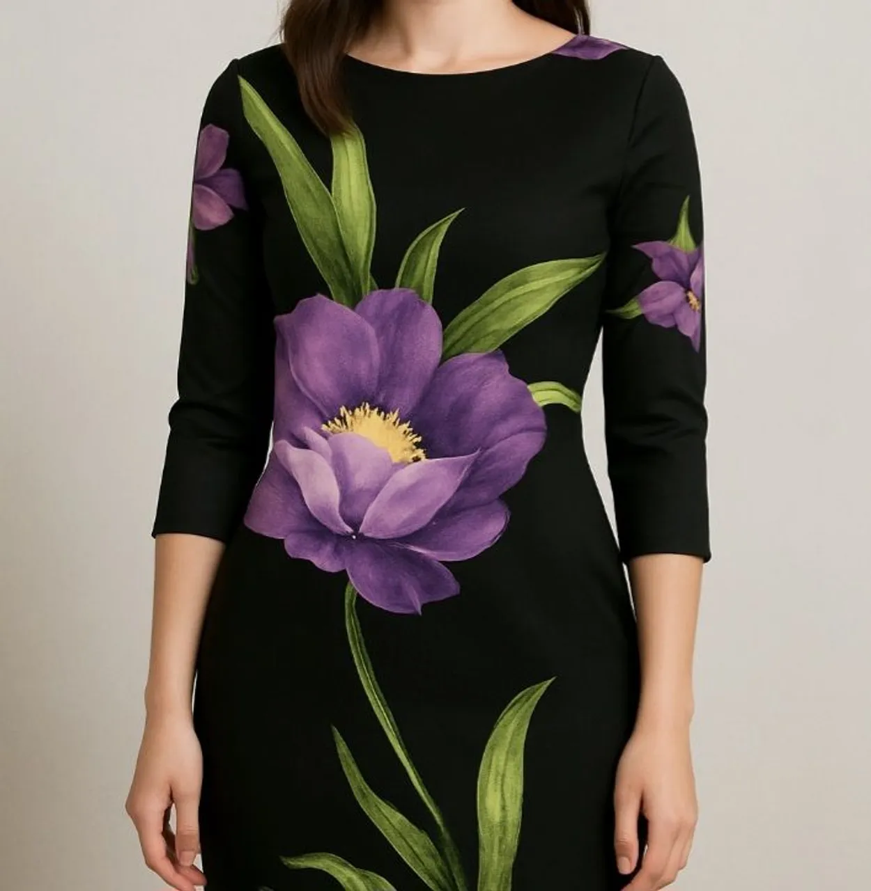 Vestido Floral Preto