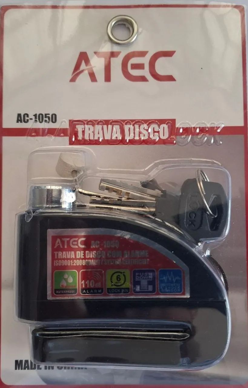 Trava disco de freios Com alarme ? 