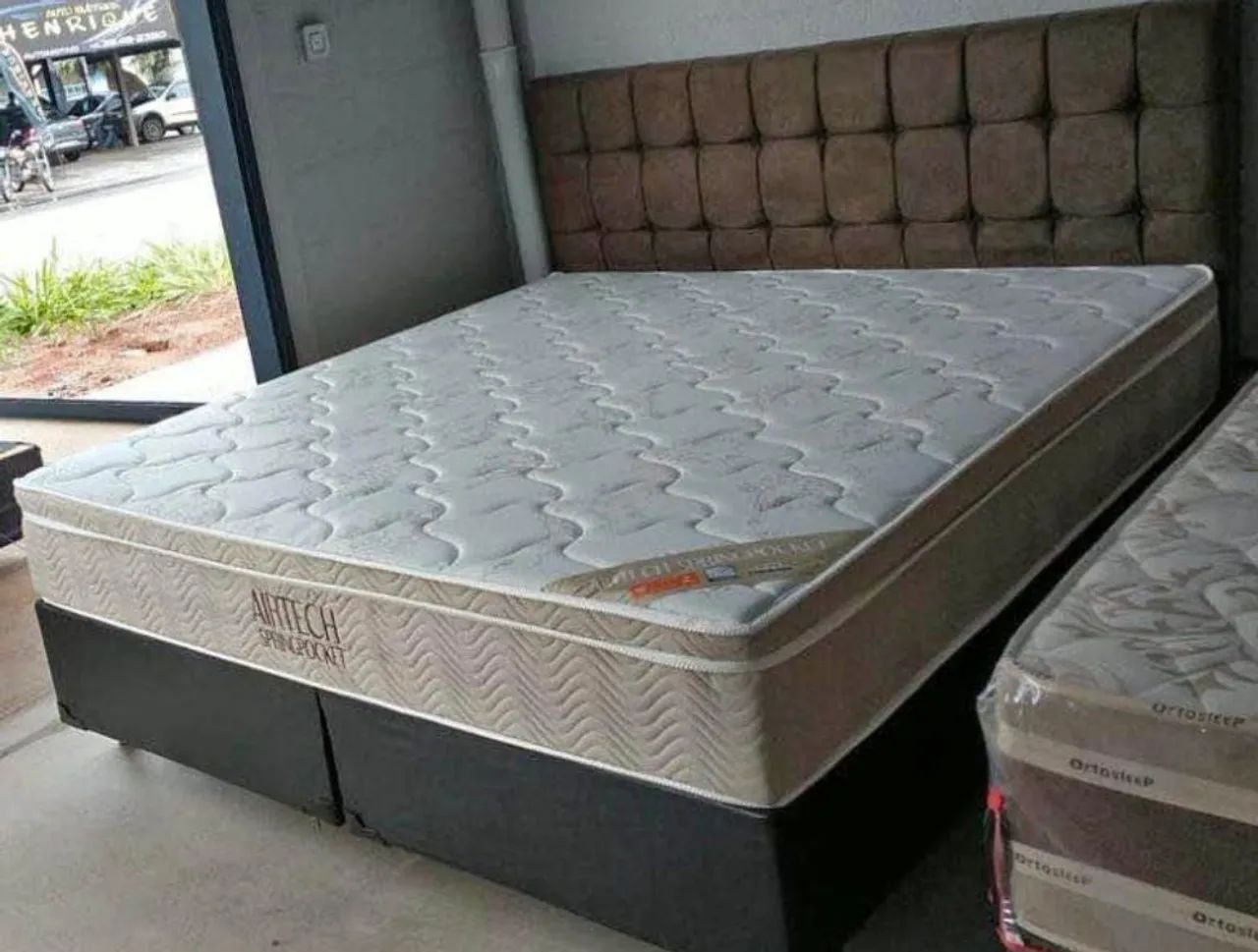 Cama Box  super king com Cabeceira