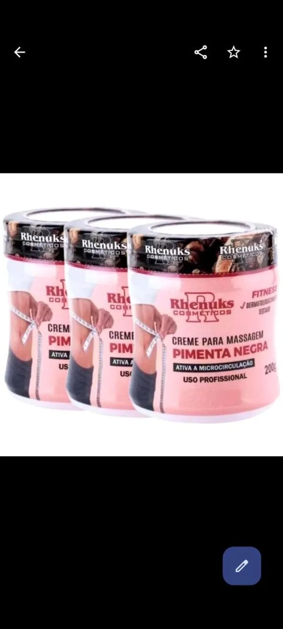 Creme para massagem Pimenta Negra Rhenuks