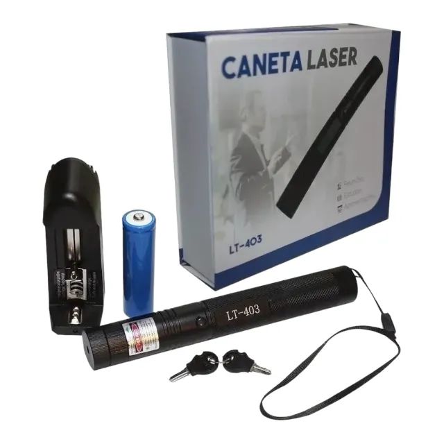 CANETA LASER PARA REUNIÕES ESTUDOS APRESENT. VERDE LONGO ALCANCE RECARREG. LUATEK LT403