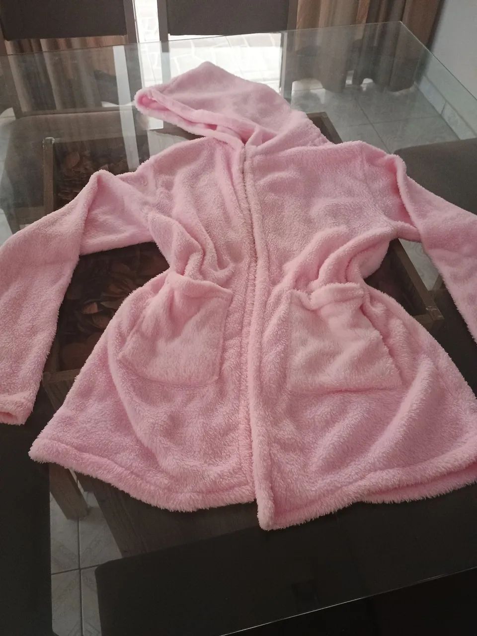 Casaco Ted de Pelúcia Rosa