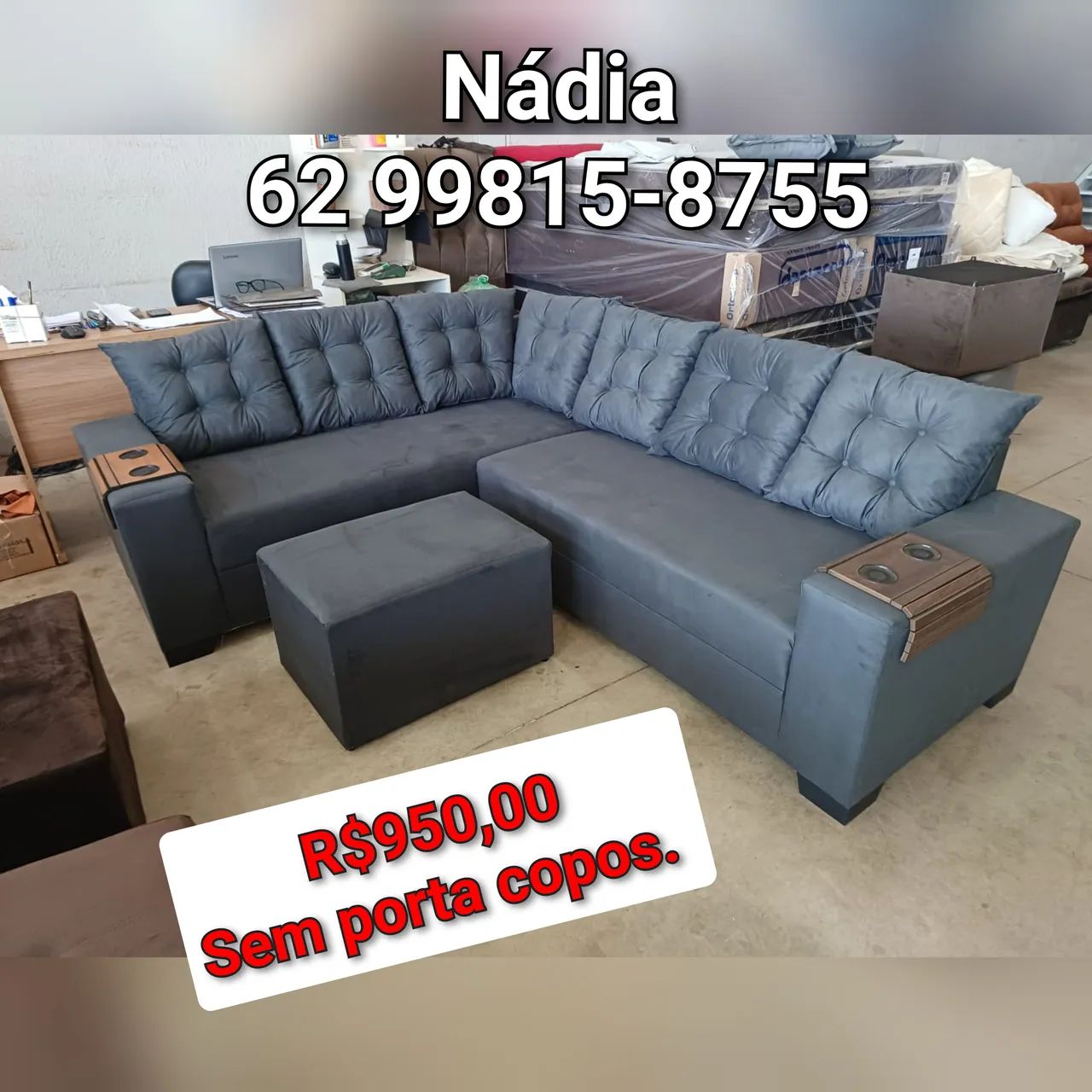 Sofá cinza ===@+@ 950 à vista 