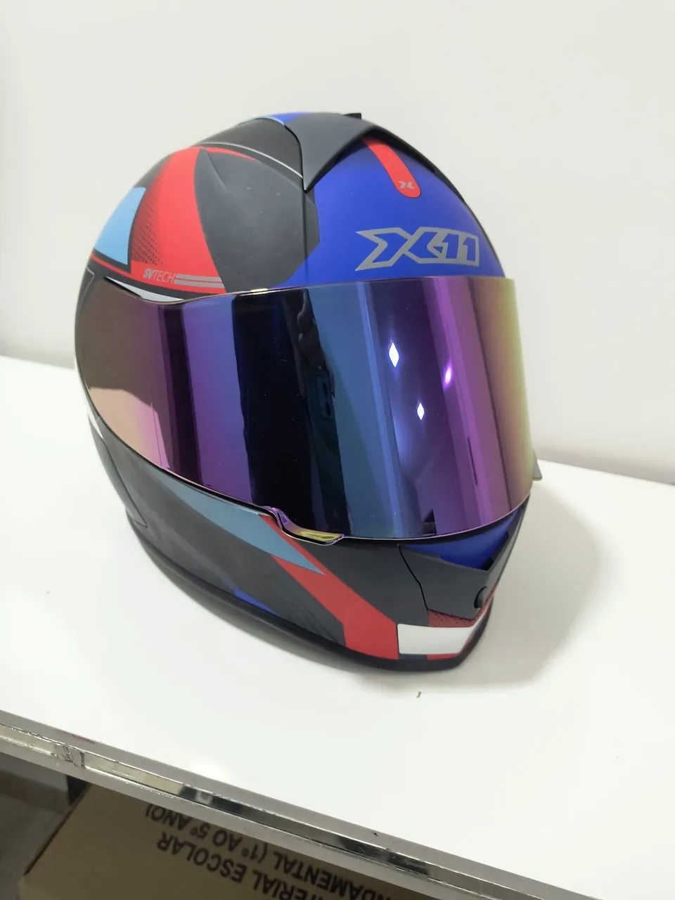 Capacete X11 Revo Tech Azul/Vermelho/Preto