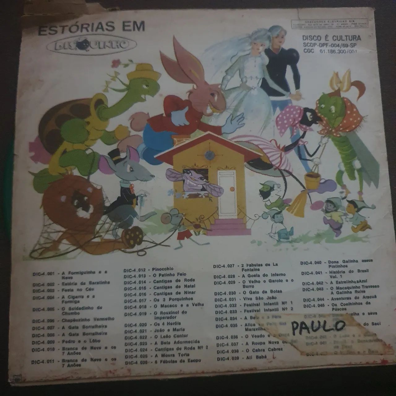 Disco Vinil O Gato de Botas. 1963. Raridade