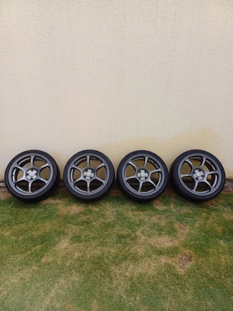 Vendo rodas Advan 17" com pneus Semi Slick - Foto 2