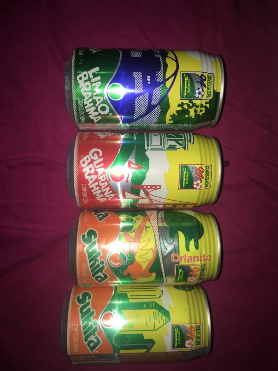 Lote de 4 Latas Refrigerantes Brahma Copa 94