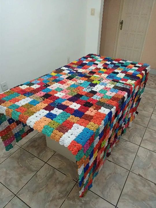 Colcha Casal Artesanato Feita de Fuxico
