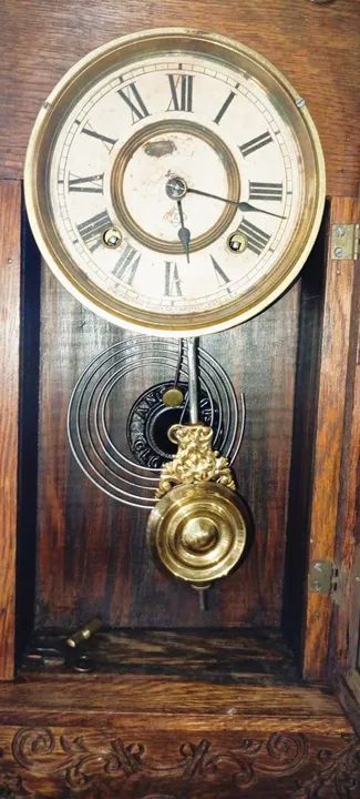 ANTIGO RELÓGIO DE PAREDE ANSONIA CLOCK - Foto 5