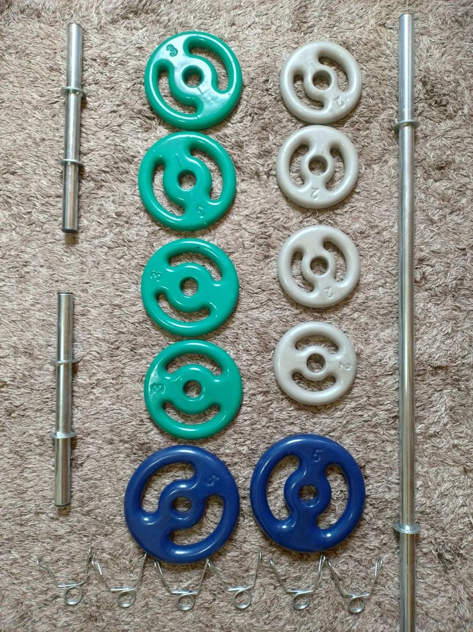 Kit de anilhas emborrachadas Halteres para Treino em Casa