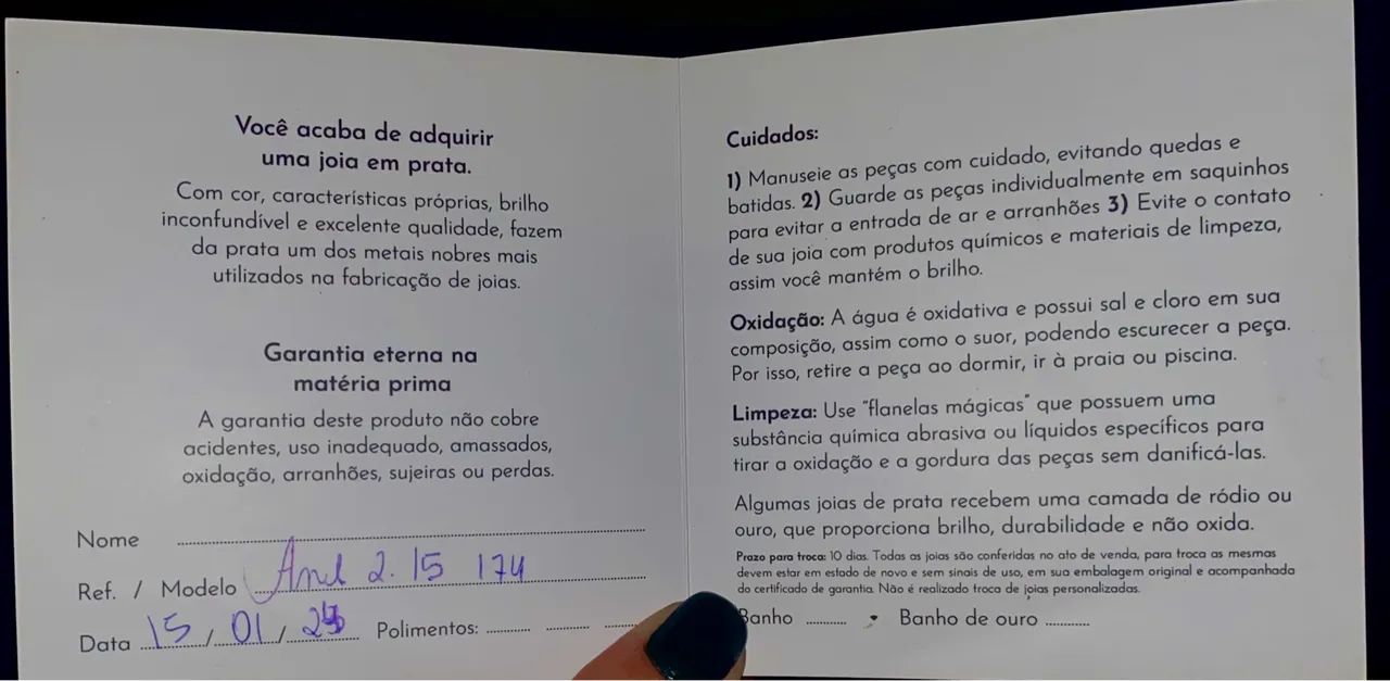 Anel solitária de prata, Aro 13 - Foto 5