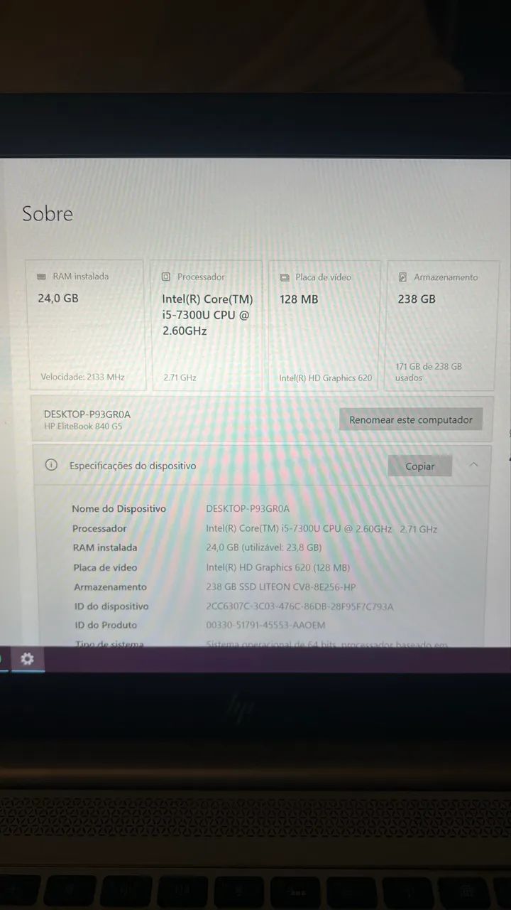 Notebook i5 7ºGeração, 24gb de RAM, com SSD - Foto 3