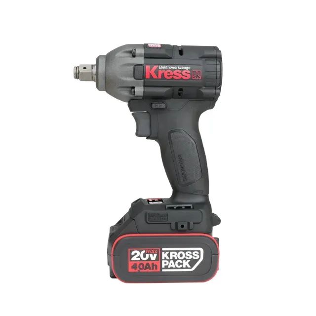 CHAVE DE IMPACTO 300 NM MOTOR BRUSHLESS 20V C/ 2 BATERIAS 4 AH + MALETA KRESS