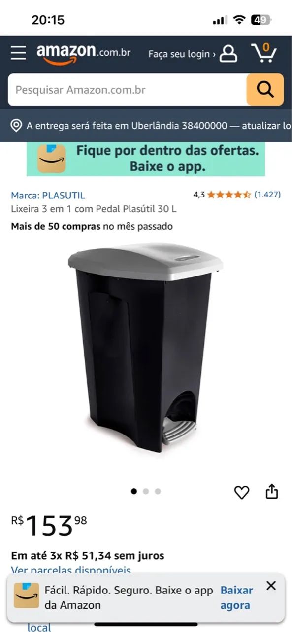 Lixeira com pedal  - Foto 2