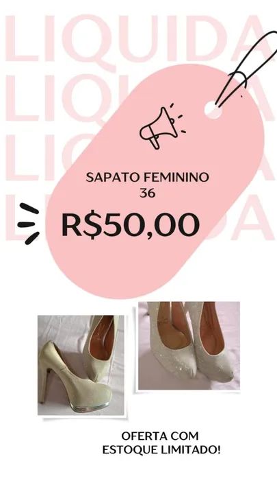 Sapato Feminino  36 - Liquidação!