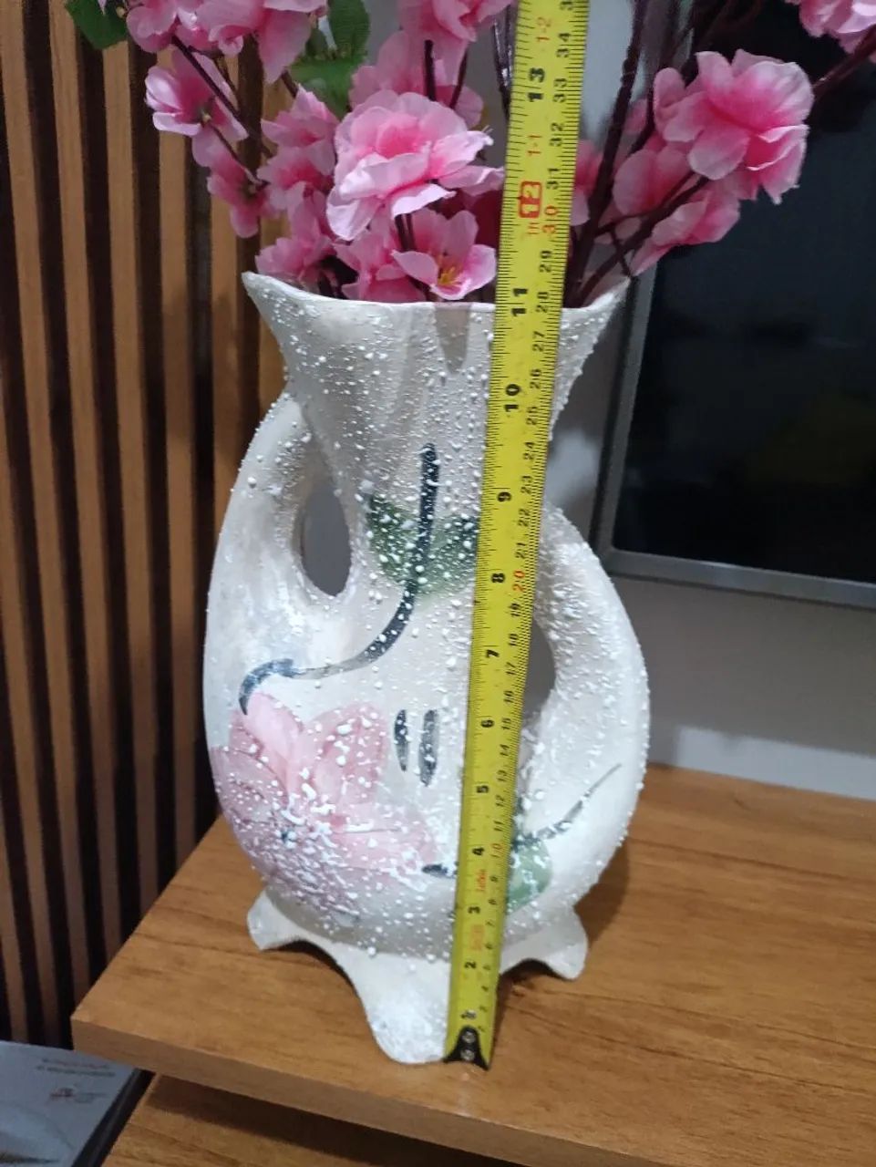 Vaso Antigo de Cerâmica - Pintura Floral *vintage* - Foto 4