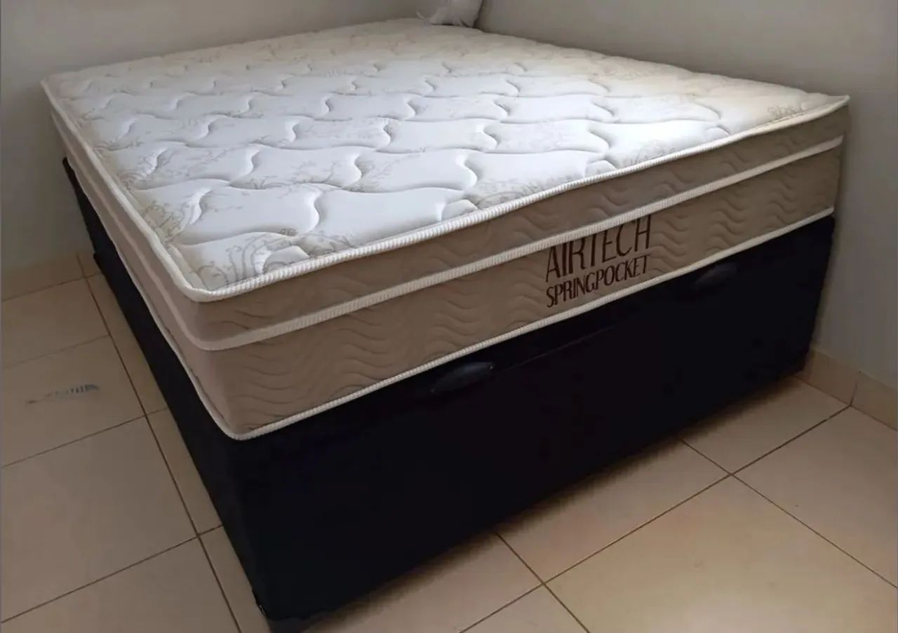 Cama box molas ensacadas com baú Ortobom pocket lins - Foto 2