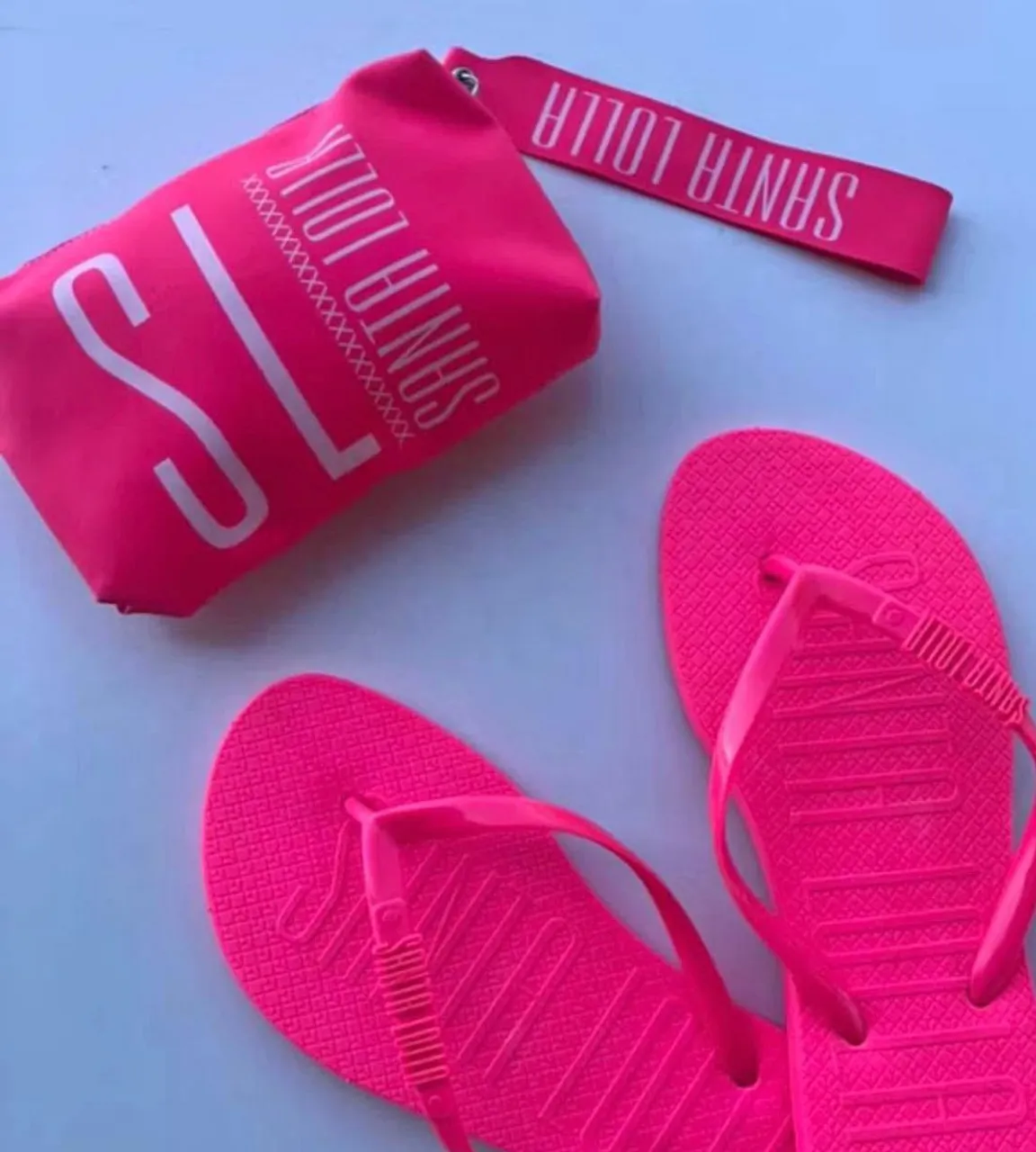 Chinelo Santa Lolla Rosa Neon - Novo com Etiqueta