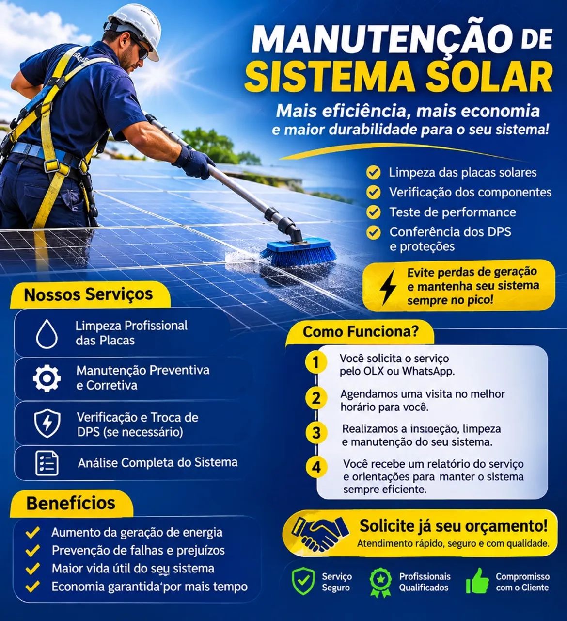 Manutenção de sistema solar