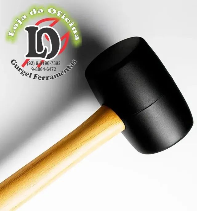 Martelo borracha 80mm 850 cabo madeira - Bremen-BMN7771