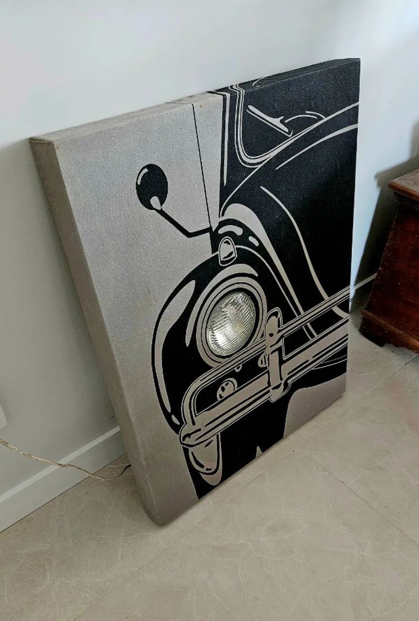 quadro fusca com lâmpada - Foto 4