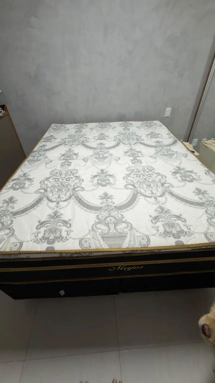 Colchão +Base Queen com pillow top