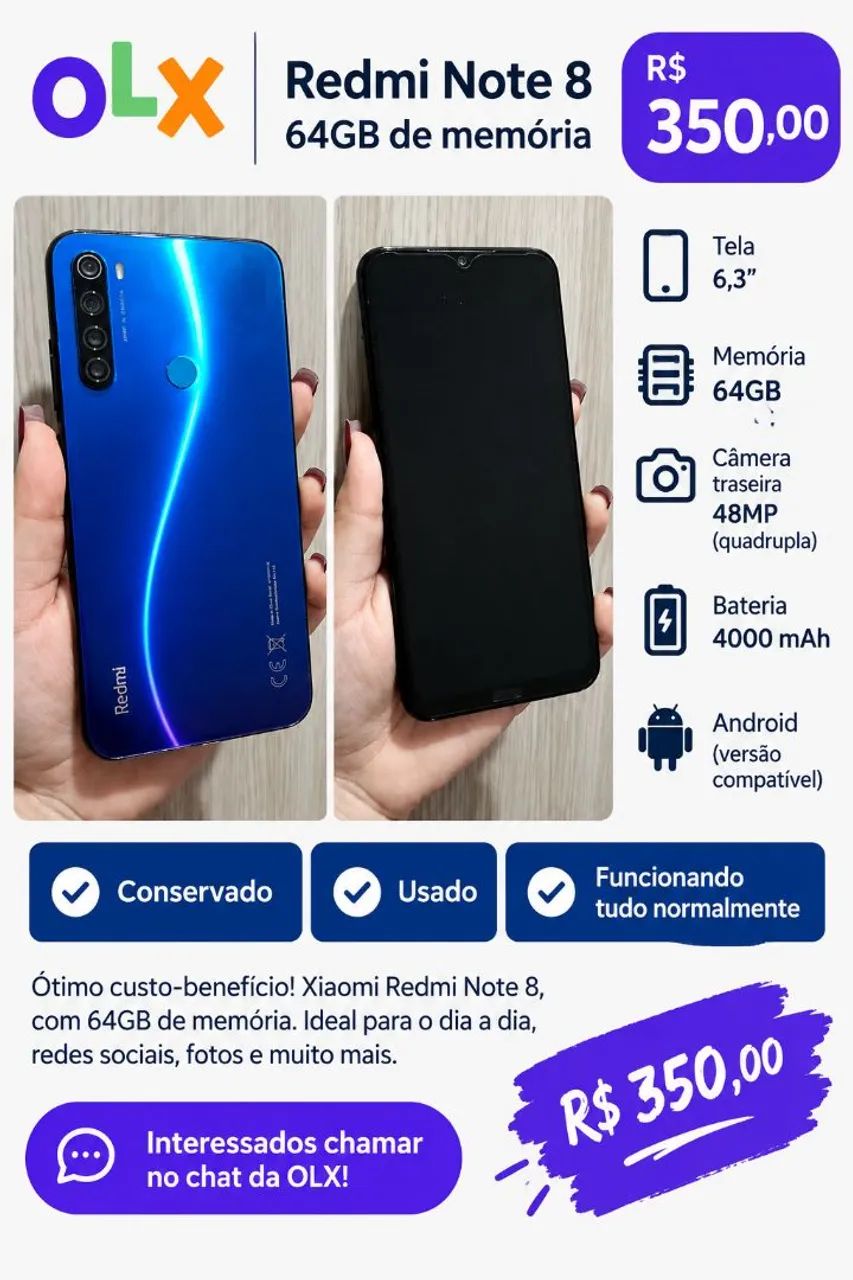 Redmi Note 8 64gb Azul Netuno