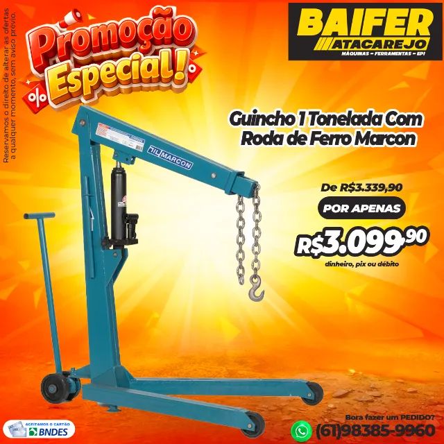 Guincho 1 Tonelada Com Roda de Ferro Marcon