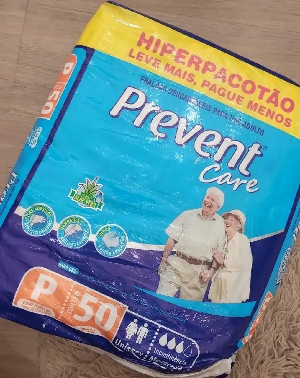 Fralda descartável geriátrica Prevent Care - Hiperpacotão