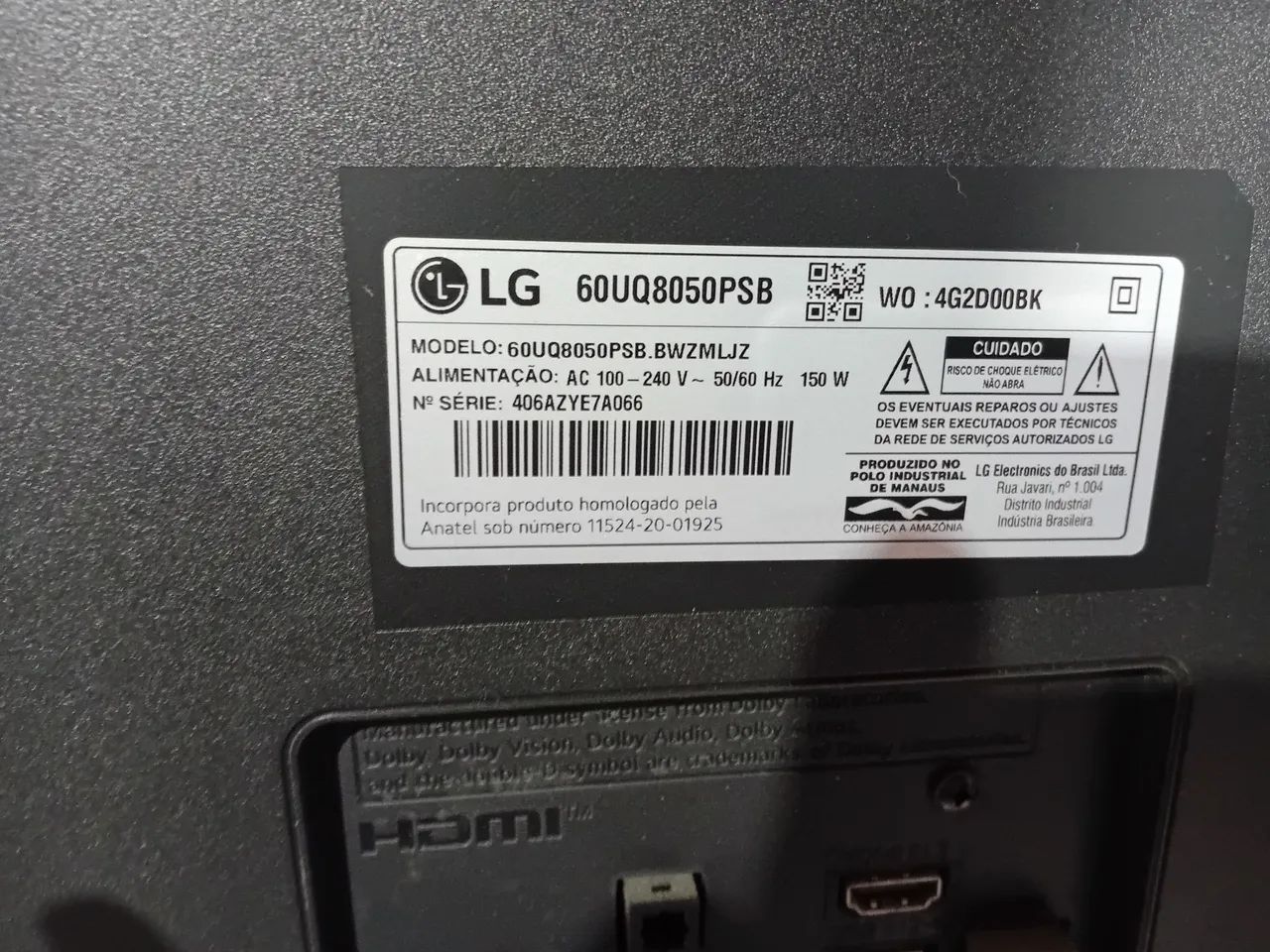 Tv lg 60 polegadas com a tela quebrada 