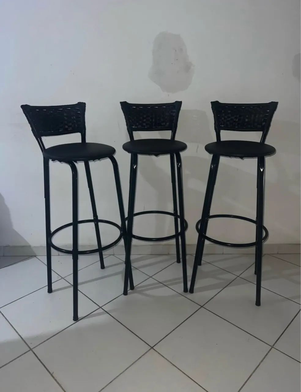 3 banquetas aço 80cm