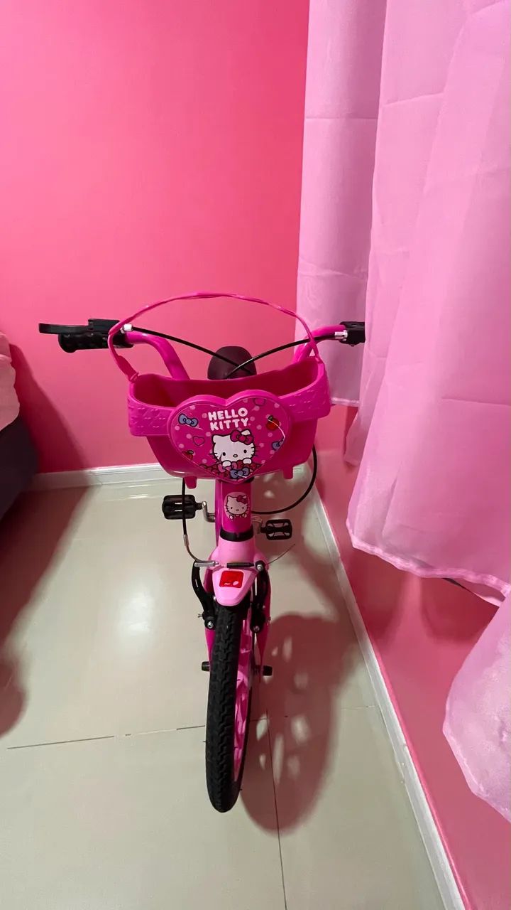 Vendo Bicicleta Aro 16 Hello Kitty Rosa - Foto 3