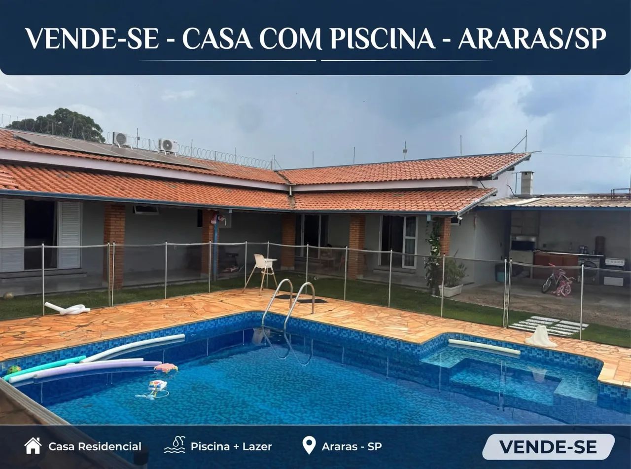 VENDE-SE CASA COM PISCINA EM ARARAS/SP 