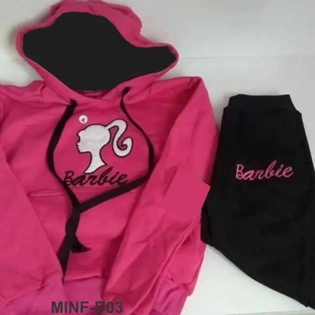 Conjunto de moletom infantil Barbie - Foto 3