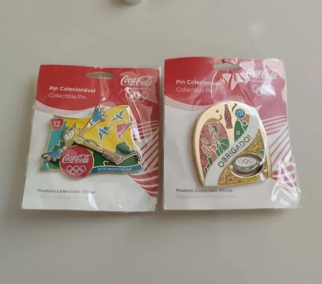 Pins De Garrafa Da Coca-Cola Rio 2016 1X Dia 2, E 1X Dia 17 - Foto 4