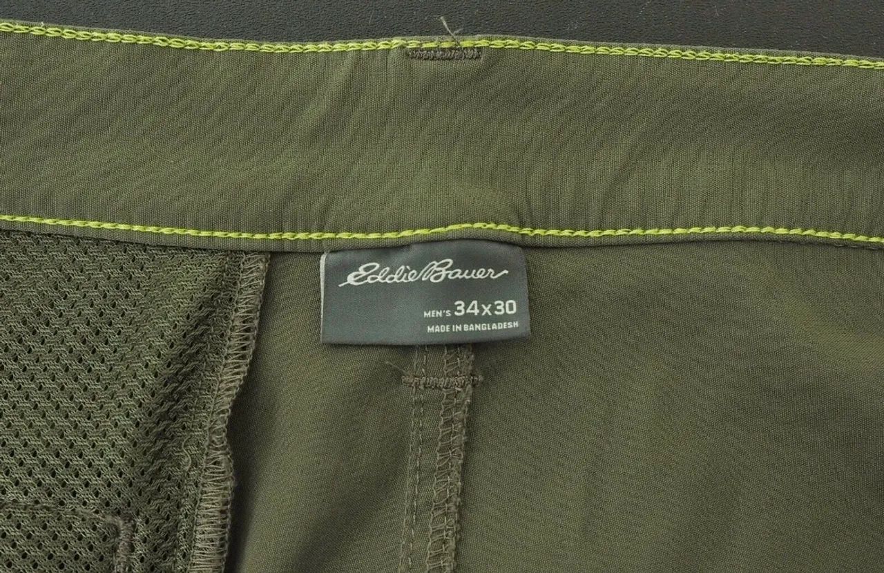 calça importada eddie bauer takeoff green casual hiking - Foto 3