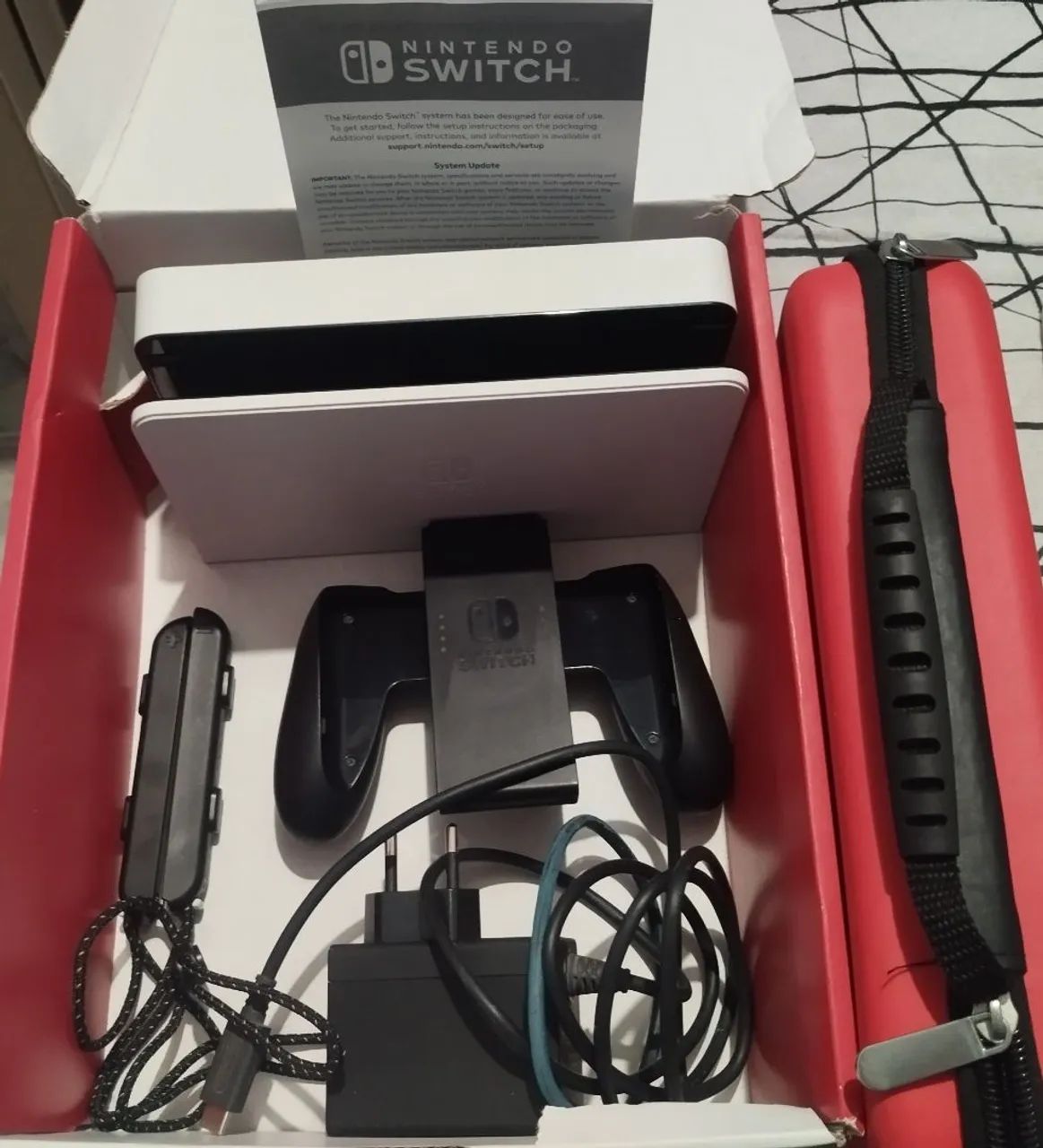 Nintendo Switch Oled Branco Desbloqueado 64gb com MicroSD 256gb - Foto 2
