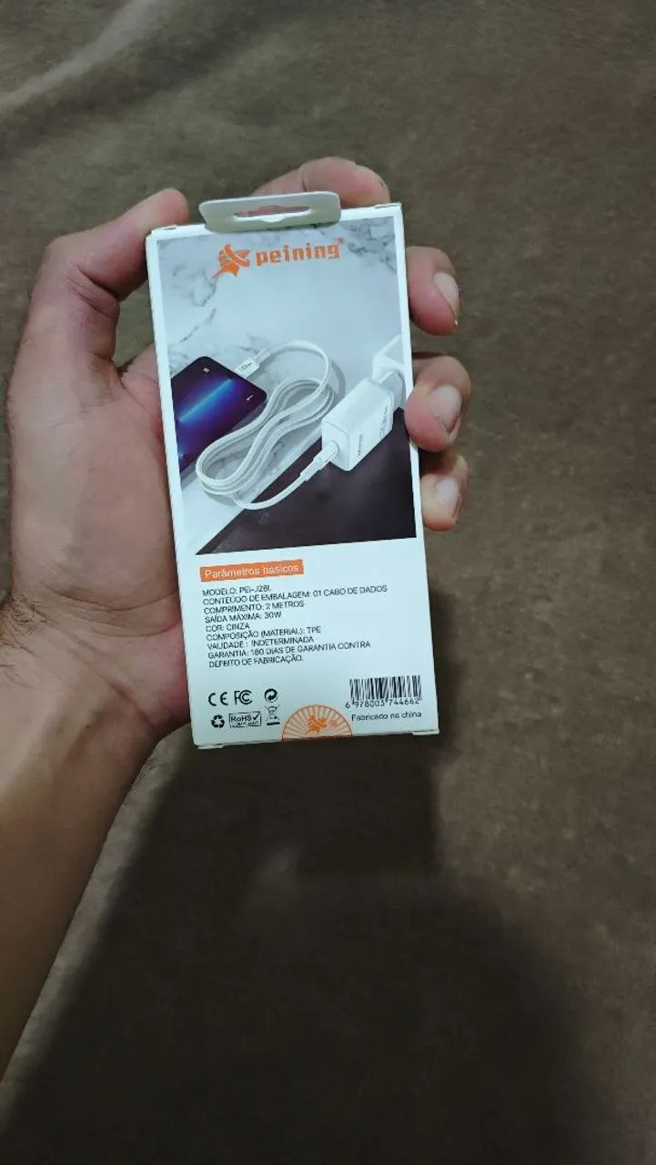 Cabo Turbo USB-C para Lightning iPhone 30W Peining 2 Metros Carregamento Rápido - Foto 2