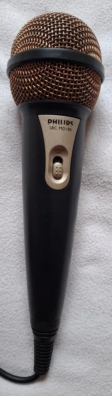 Microfone Philips, modelo sbc md 180, mono, botão power on-off, cabo de 5 metro - Foto 3