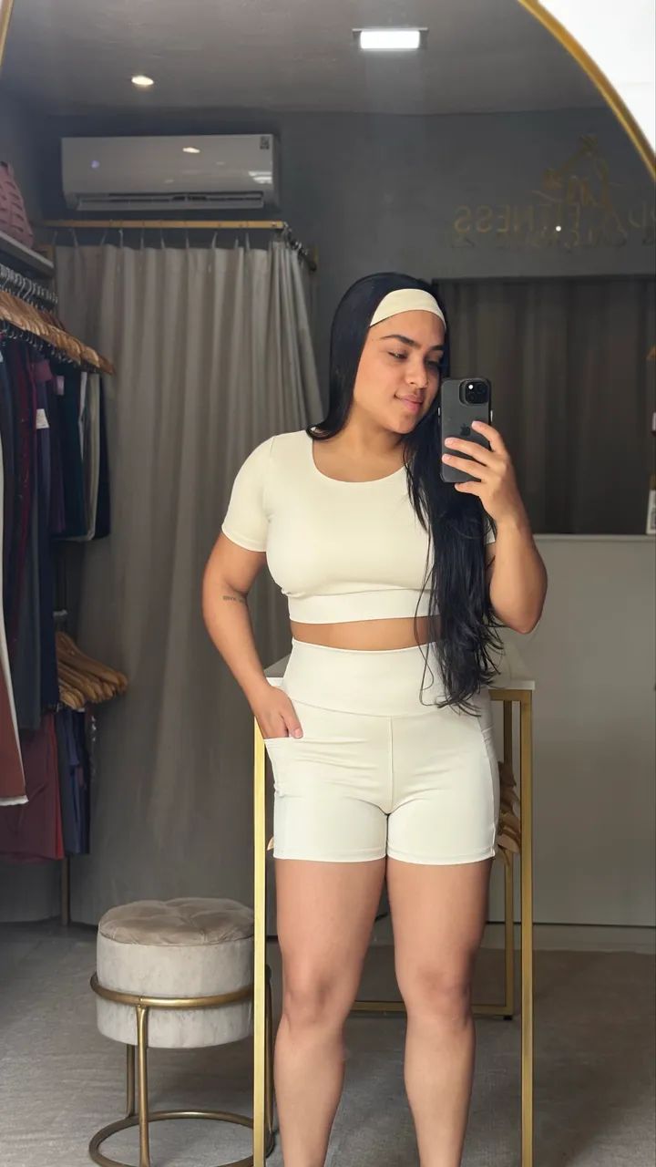 Conjunto de short com faixa  - Foto 2