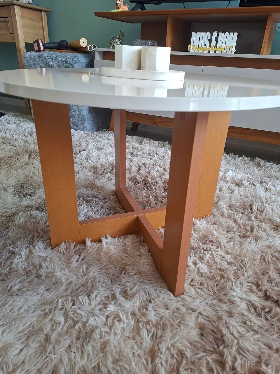 Mesa de centro madeira jb bechara off white e freijo  - Foto 3